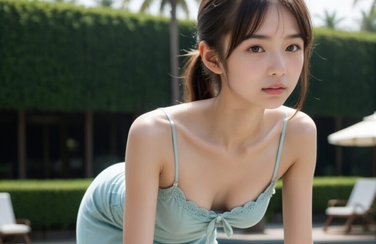 260328 Blue one-piece (Extreme Photo Course) — Ayu Saeki AI muse editorial