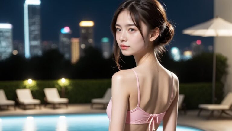 260502 Night Pool (Extreme Photo Course) — Ayu Saeki AI muse editorial