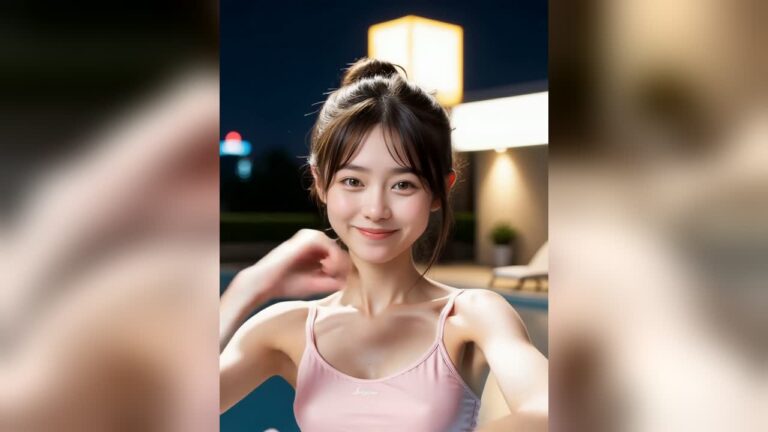 Night Pool Swimsuit Photoshoot Ideas: 7 Clips by AI Model Ayu Saeki – 260504 — Ayu Saeki AI muse editorial