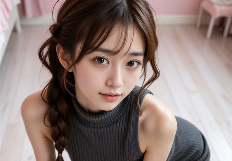 260918 One-piece knit (Artistic Portrait Course) — Ayu Saeki AI muse editorial